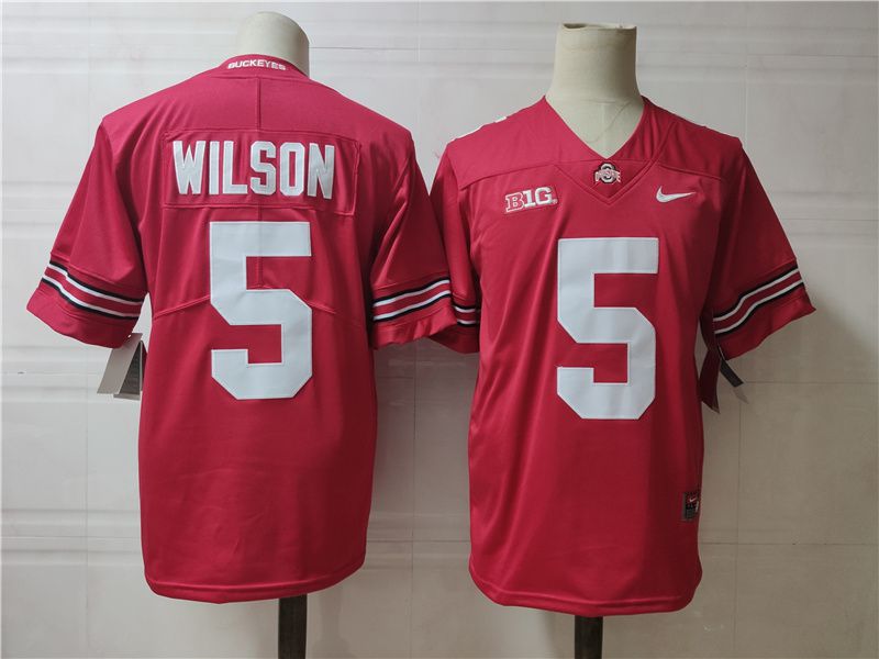 Men Ohio State Buckeyes #5 Wilson Red Nike 2025 NCAA Jersey->ncaa teams->NCAA Jersey